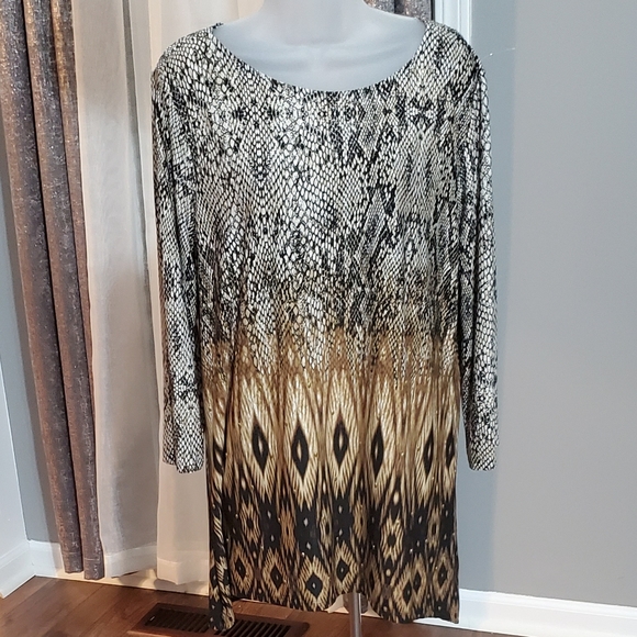 Ruby Rd. Snake skin print top size L - Picture 4 of 4